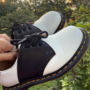 Dr. Martens Black and White Wedges